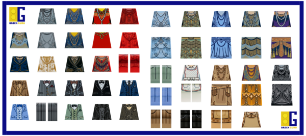 TheBrickGuru's custom 1920s LEGO Minifigure Sticker Sheet for historical cities